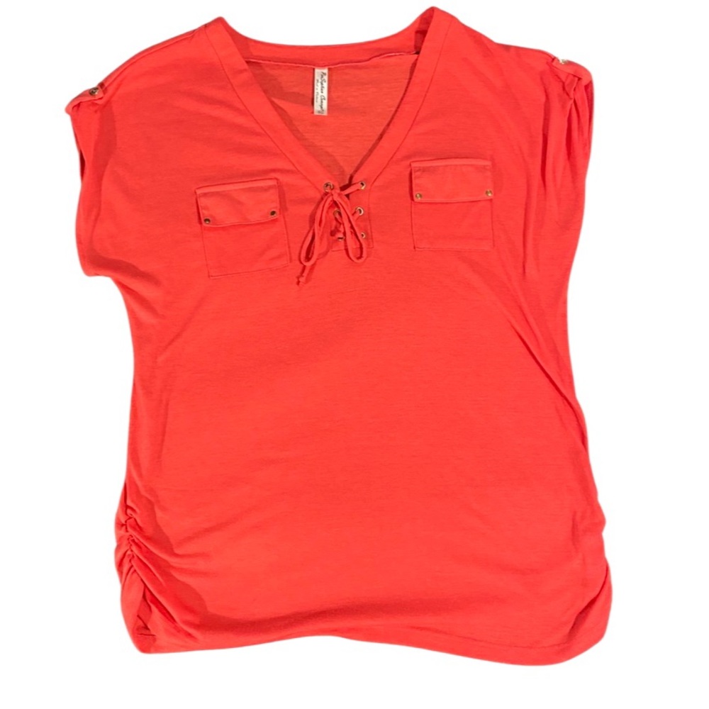 PerSeption Concept Women's Tangerine Colored Sleeveless Blouse Size Extra Large